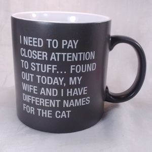 My Wife & I Have Different Names For Cat MUG 20 oz